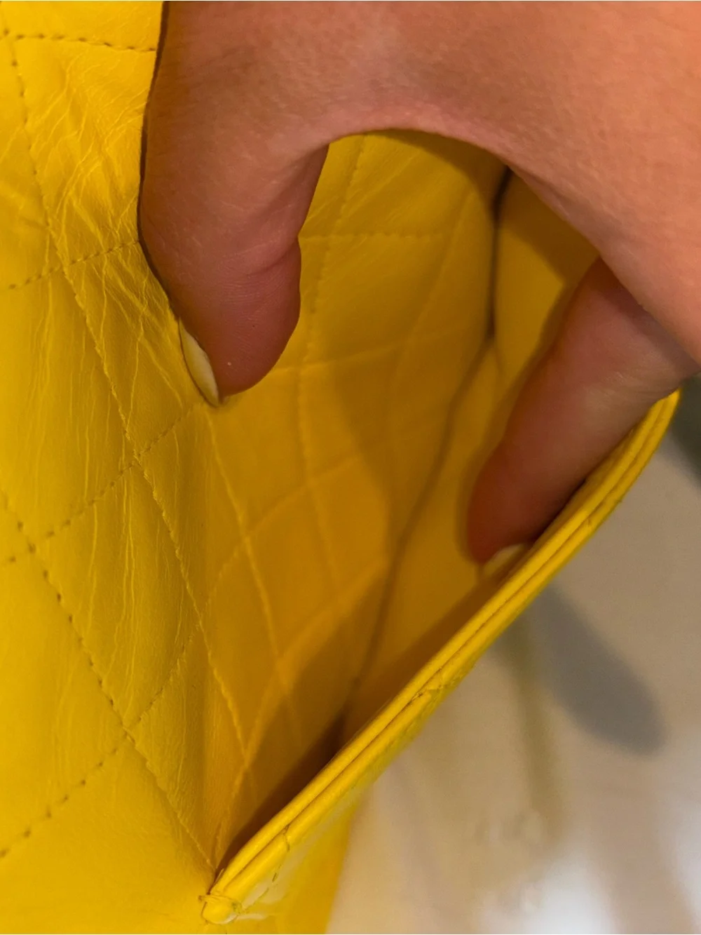 CHANEL Yellow Quilted Lambskin Mini Flap Bag with Gold Hardware